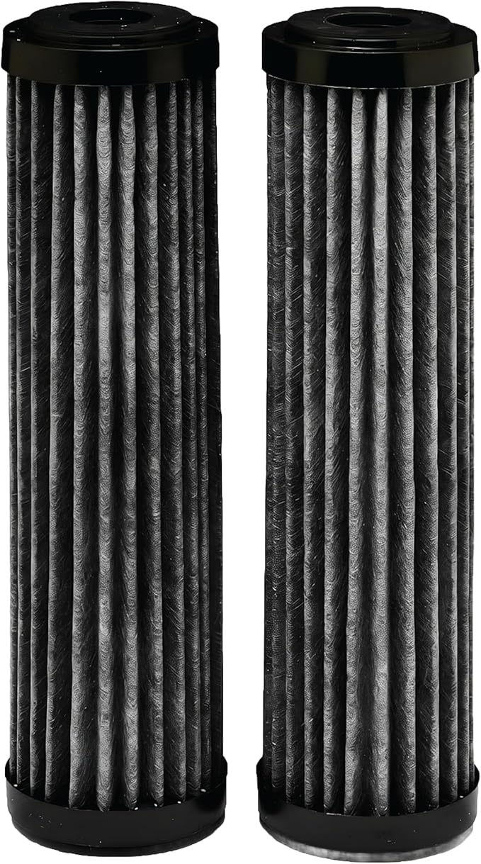 EcoPure EPW2F Premium Fact Universal Whole Home Filter (2 Pack), Dark Gray/Black