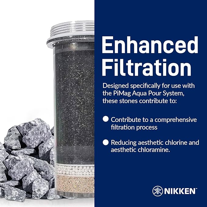 Nikken PiMag Aqua Pour Mineral Stones 1386 - Replacement for PiMag Aqua Pour System 1360 - Perfect for Reduction of Aesthetic Chlorine and Aesthetic Chloramine