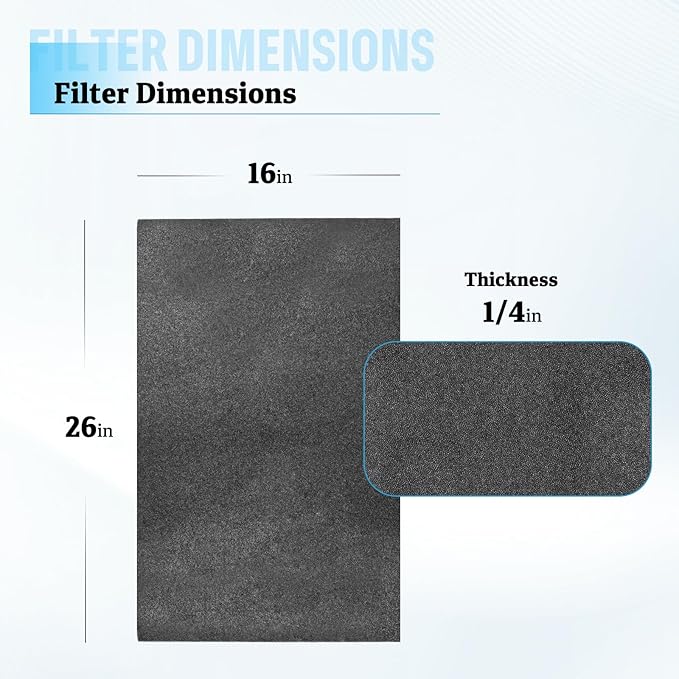 2 Pack Furnace Door Filter for Mobile Home, Washable Foam Air Filtration Compatible with Miller, Nordyne, Intertherm, Broan & Maytag furnaces 16" x 26" x 1/4"