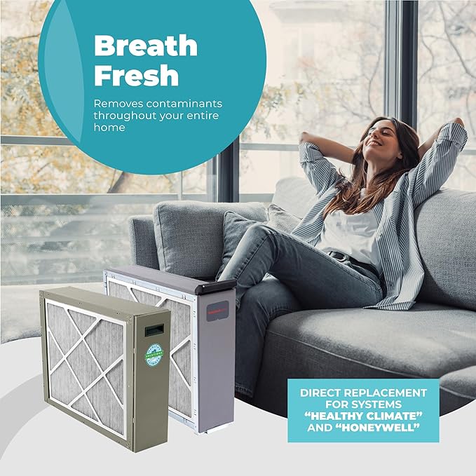 Lennox X6672 16x25x5 Furnace Filter, Lennox Healthy Climate Carbon Clean Merv 16 Home HVAC Air filter, 3 Pack with Cleaning Cloth