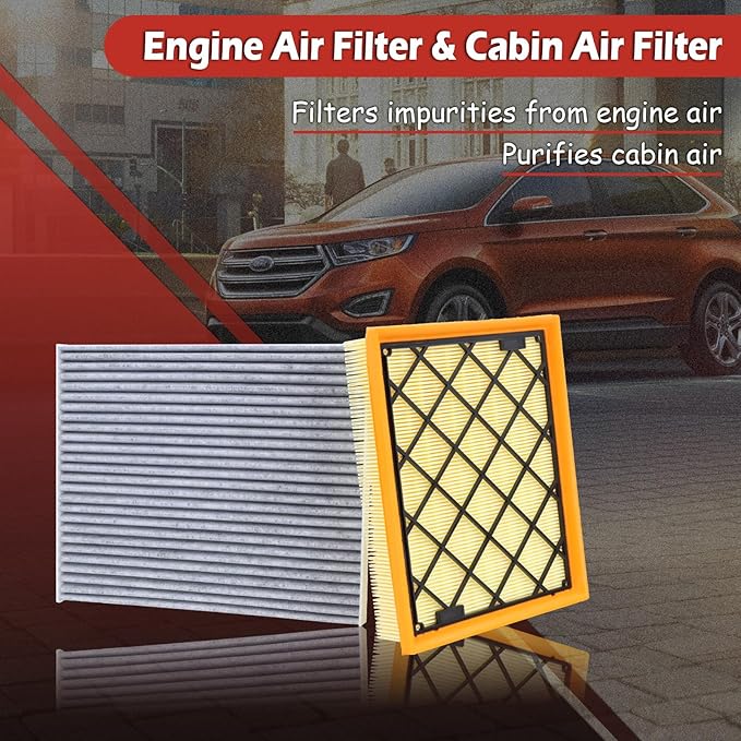 CA11480 Engine Air Filter and CF11775 Cabin Air Filter kit Compatible with 2015-2024 Ford Edge 2013-2020 Fusion 2013-2020 Lincoln MKZ 2016-2018 MKX Replaces PA6272 DG9Z-19N619-A