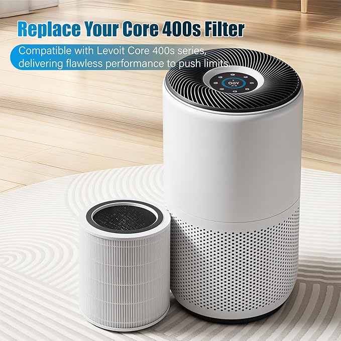 Core 400S Air Purifiers Replacement Filter Compatable with LEVOIT Core 400S Air Purifier filter,3-in-1 True H13 HEPA Air Purifier, Activated Carbon Filter Pre-Filter,1Pack. (LRF-C401S-P-WUS)