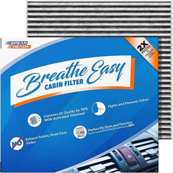 Spearhead Odor Defense Breathe Easy AC & Heater Cabin Filter | Fits 2017-2025 Pacifica, 2020-2025 Voyager Like OEM | Up to 25% Longer Lasting w/Activated Carbon (BE-283)
