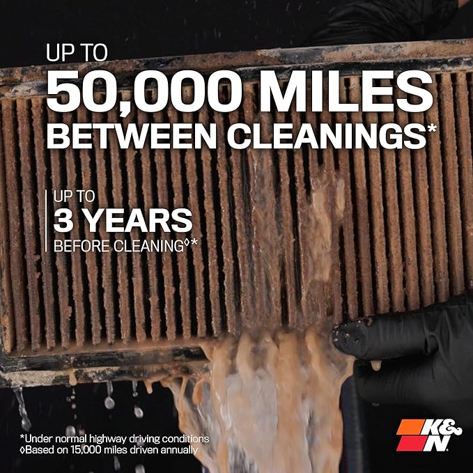 K&N Performance Diesel Dryflow Lifetime Engine Air Filter: Increase Power: Premium, Washable: Compatible with 2020-2025 FORD: F250, F350, F450, F550, F600, 33-5100HBK