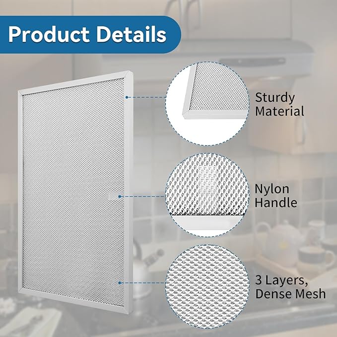 BPS1FA36 Aluminum Range Hood Filter 11-3/4 x 17-1/4 x 3/8" Compatible With Broan QS1 36" Nu Tone Allure 36" WS1, Replacement Hood Filter for Whirl pool Estate Se ars Ken more 99010300E, 2pcs