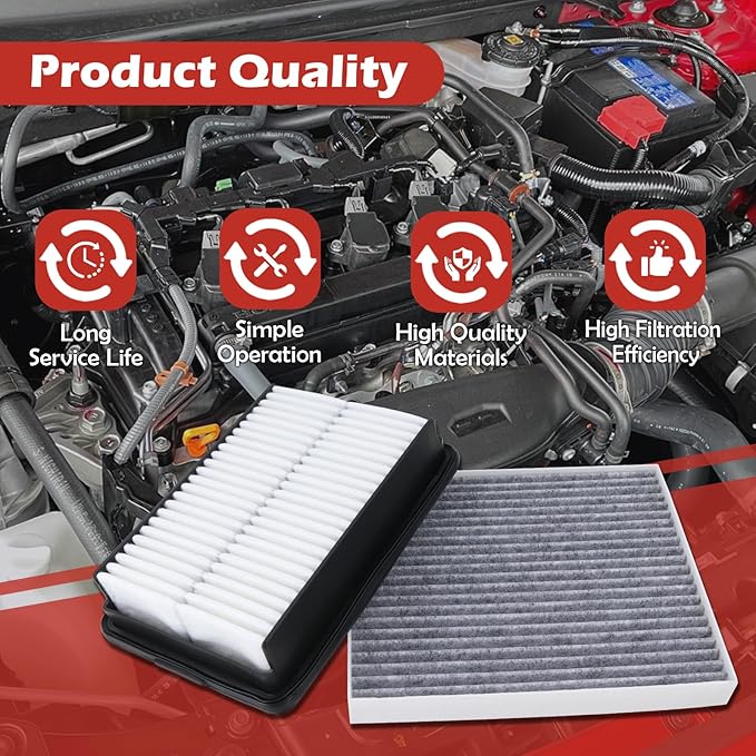 28113-F2000 Engine Air Filter and 97133-F2000 Cabin Air Filter kit Compatible with 2017-2020 Hyundai Elantra 2018-2020 Elantra GT 2019-2023 Kia Forte 2020-2023 Forte5 Replaces CA12057 CF12058