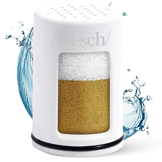 Kitsch Shower Head Filter for Hard Water Replacement Cartridge – Shower Water Filter Softener for Hair, Skin Vitamins, Removes Metal & Harmful Substance, Easy Installation Universal Compatible - 1 pc