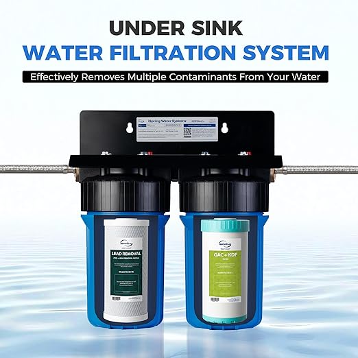 iSpring F2US21B-CPB Direct Connect US21B-CPB Replacement Filter Set, 4.5"x10" Undersink Water Filtration, Lead-Removal, GAC+KDF Cartridges