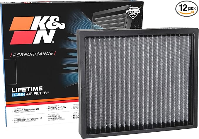 K&N LIFETIME Cabin Air Filter: Premium, Washable, Clean Air for your Cabin: Compatible with 2014-2025 Acura/Buick/Chervolet/Cadillac:(See Product Description for Select Models), VF2071(Pack of 12)