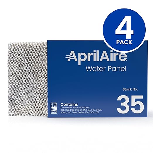 AprilAire 35 Water Panel Humidifier Filter Replacement for AprilAire Whole-House Humidifier Models 300, 350, 360, 560, 560A, 568, 600, 600A, 600M, 700, 700A, 700M, 760, 760A, 768 (Pack of 4)