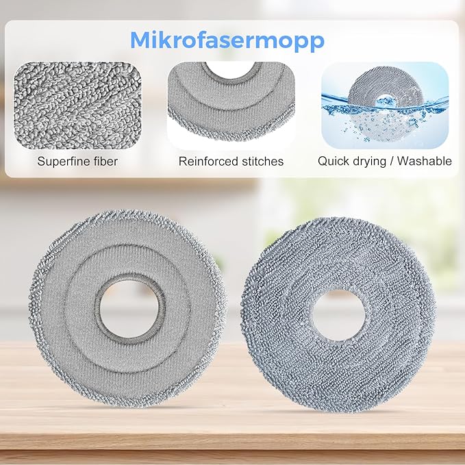 Saros 10R Accessories Kit for Roborock Saros 10R / Qrevo CurvX Robot Vacuum, 2 Dual Zero-Tangling Main Brush, 6 Dust Bags, 6 Mop Pads, 6 Side Brushes, 6 HEPA Filters