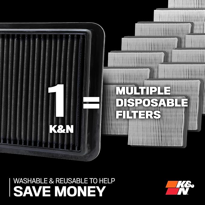 K&N Performance Diesel Dryflow Lifetime Engine Air Filter: Increase Power: Premium, Washable: Compatible with 2020-2025 FORD: F250, F350, F450, F550, F600, 33-5100HBK