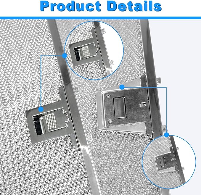 WA0575 Range Hood Filters 13.5" x 14.4" x 0.35" - 1 Pack Replacement Grease Filters for Kitchen Ventilation by oneket