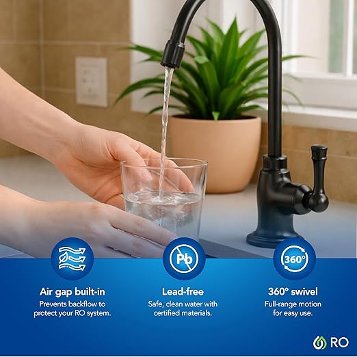 Kind Water 6-Stage Reverse Osmosis Drinking Water System with Chrome Faucet (Oil Rubbed Bronze)