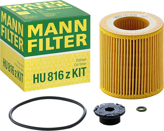 Mann Filter HU 816 z KIT Cartridge Oil Filter Replacement Compatible With BMW 228i (2014-2016), 320i (2012-2018), 328i (2012-2016), 428i (2014-2016), Z4 (2012-2016)