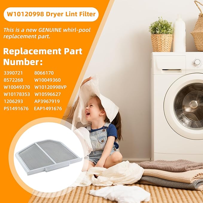 W10120998 Dryer Lint Screen Filter Replacement Part by AMI PARTS - Compatible with Whirlpool, Kenmore, Roper & Sears Dryers