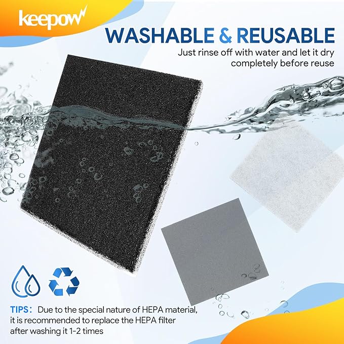 KEEPOW 10 Pack CF-1 Hepa Filter Replacement Compatible with Kenmore Sears Progressive CF-1, Progressive & Whispertone, Panasonic Models, Including 86883, 86880, 20-86883, 2086883, 8175084