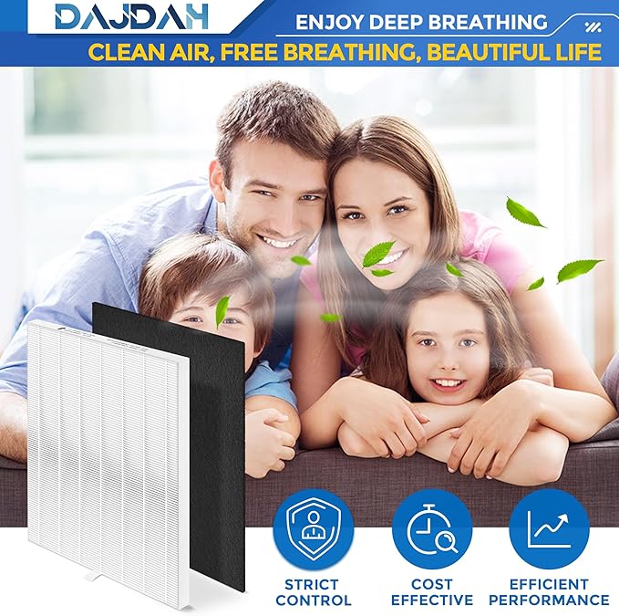 D480 Replacement Filter D4 Compatible with Winix Air Purifier Filter Replacement D480-D4 for Winix D480 3-Stage True HEPA Air Purifier, Part # 1712-0100-02, 2 H13 HEPA Filter and 8 Carbon Pre-filter