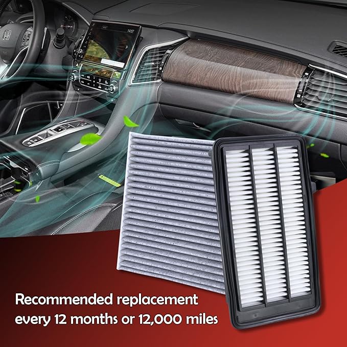17220-5AA-A00 Engine Air Filter and 80292-TF0-G01 Cabin Air Filter kit Compatible with Honda 2017-2022 CR-V 2016-2021 Civic 1.5L Not For Hybrid Replaces AF5263 AF9183 PA99116 CF11182 80291-T5R-A01