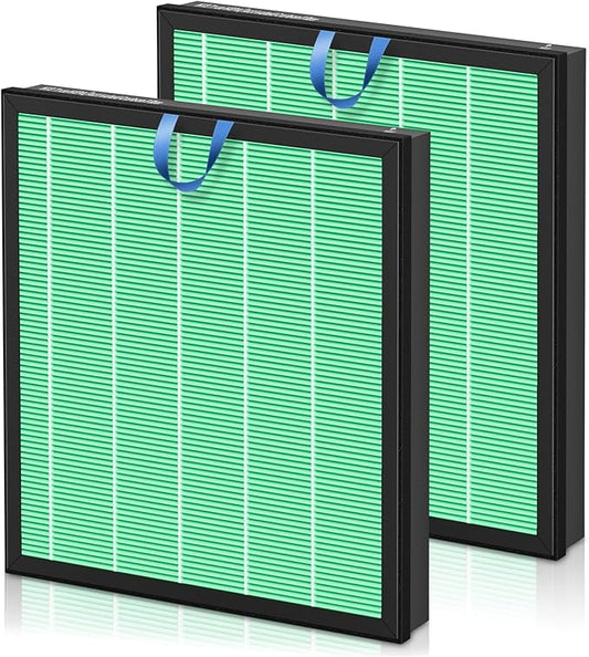 Vital 100S Toxin Absorber Replacement Filter for LEVOIT Vital 100S and Vital 100S-P Air Purifier, High-Efficiency Activated Carbon Filter, Vital 100S-RF-TX, 2 Pack, Green