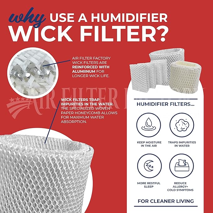 Air Filter Factory Replacement For 14911, 32-14911, ES12 Sears Kenmore Humidifier Wick Filter 4-Pack
