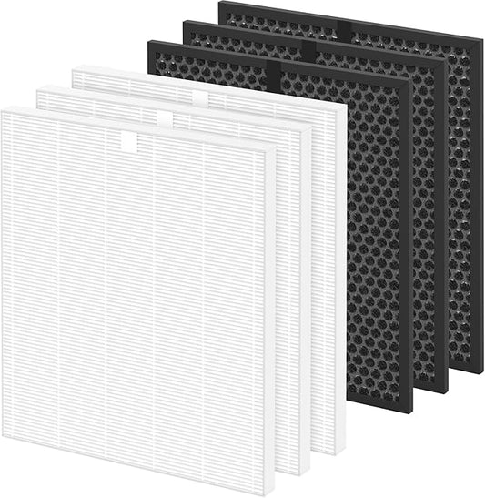 5510 5520 Replacement Filter Q Compatible with Winix 5510, 5520 PlasmaWave Air Purifi-ers, 3 H13 True HEPA and 3 Activated Carbon Filters Combo, Part# 1712-0123-00