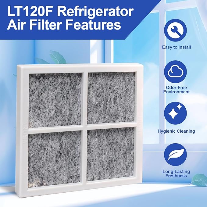 LT120F Refrigerator Air Filter Fit for LG Refrigerator Air Filter Replacement, Replacement for LT120F, ADQ73214404, 9918, 46-9918, ADQ73214402, ADQ73334008, ADQ73214403 (6 Pack)