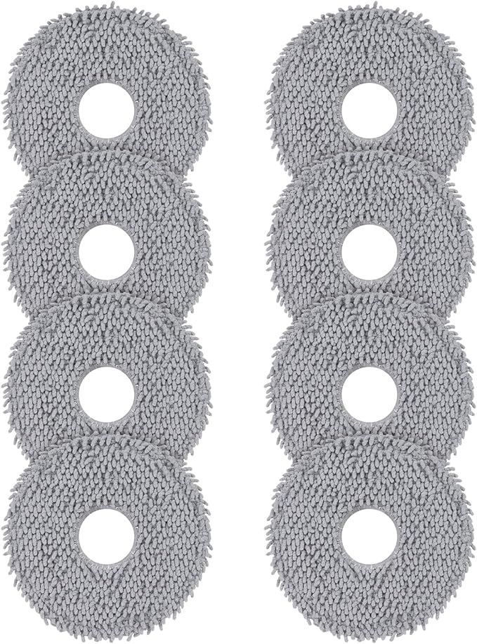 VIEWALL 8 Pack Mop Cloths for Roborock Qrevo QV 35A/35S/S5V/Q Revo S/Pro/Master/Plus/Curv/S5X/Edge/S5A/QX Revo/Saros 10R/20 Series Vacuum Cleaner, Microfiber Washable Mop Pad Replacement Accessories