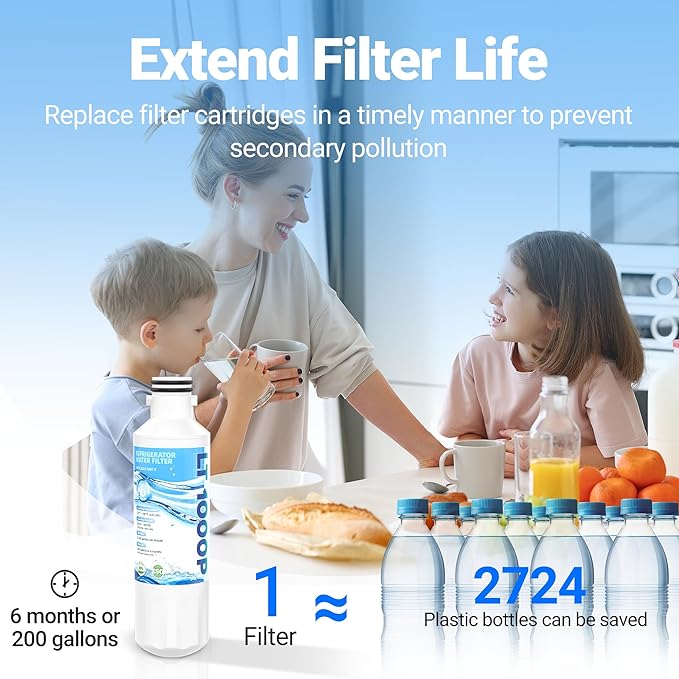 ADQ747935 LT1000P Water Filter for LG - Replacement LT1000P/PC/PCS, LFXS26973S, LMXS28626S, LMWS27626S, LFXS28596S, ADQ74793501 and LT120F Air Filter, 3 Combo | by PANDEELS