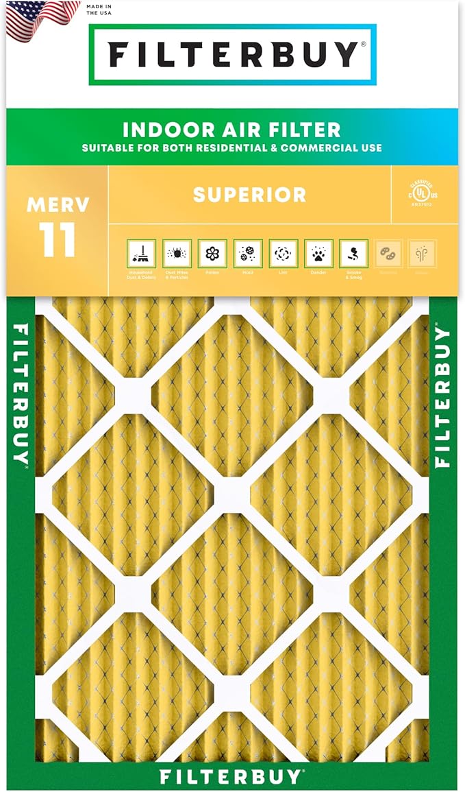 Filterbuy 16x36x1 Air Filter MERV 11 Superior Pet & Allergy Defense (1-Pack), Electrostatic Pleated HVAC AC Furnace Filters Replacement (Actual Size: 15.75 x 35.75 x 0.75)