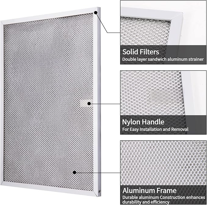BPS1FA30 Range Hood Filter Replacement for 30-Inch Broan Nutone QS1 WS1, Allure Grease Filter, Replaces 99010299,S99010305,AP3378953 Range Hood Filters 11-3/4" X 14-1/4" X 3/8" Aluminum (4 Pack)
