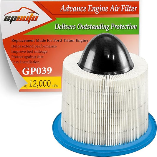 EPAuto GP039 (CA8039) Engine Air Filter Replacement for Ford F-150/F-250/F-350/F-450/F-550, Expedition, E-150/E-250/E-350/E-450/E-550, Econoline, Excursion, F53, Mustang - Fits 1996-2021 Triton Engine