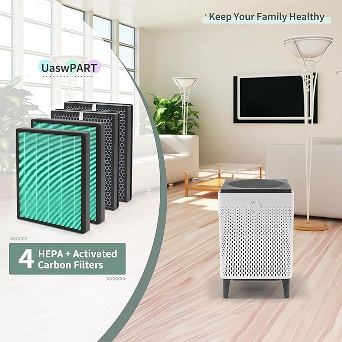 400 400S Replacement Filter Compatible with Coway Airmega Max 2 400/400S Air Pu-rifier Filter Replacement (Compare to Part# AP-2015F/AP-2015E) w/Premium H13 HEPA & Activate Carbon, 4-Pack