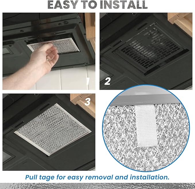 ANTOBLE AP5306190 Aluminum Mesh Grease Filter Compatible with Samsung Microwave Filters Replacements for Samsung Hood Range DE63-00666A WB02X11534, 6-3/8" x 6-3/4" x 3/32", 2 Pack