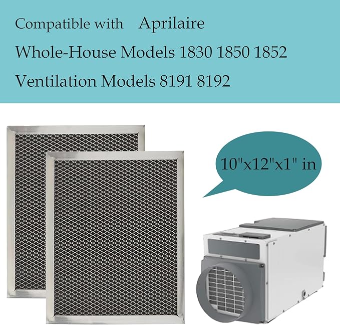 5443 Dehumidifier Filter MERV 8 for Aprilaire Whole-House (10"x12"x1") Models 1830, 1850, 1852 and Ventilation Models 8191 8192, Used for Basements, Whole Homes, Office - 2 Pack