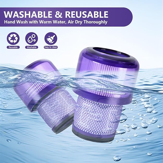 3 Packs Vacuum Filters Replacement Parts Compatible with Dyson V11 Torque Drive V11 Animal V11 Complete V11 Extra V15 Detect V15s Detect Submarine Vacuums, Compare to Part 970013-02