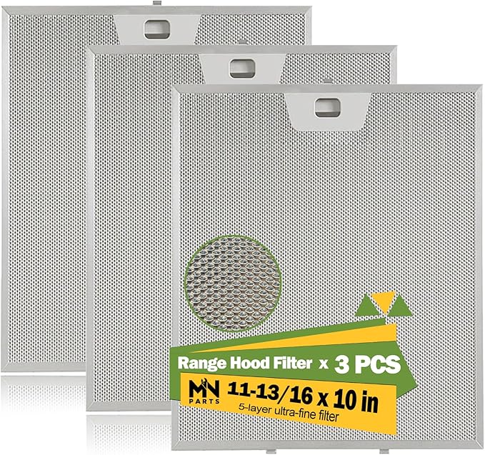 3Pcs WB02X24871 Compatible with GE Range Hood Filter 11-13/16 x 10 in Range Hood Filter For JVW5361BJ1TS JVW5361EJ1ES JVW5361EJ2ES JVW5361SJ1SS UVW8364SP1SS
