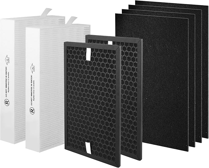 HPA5100B Replacement Filter Compatible with Honeywell Air Purifiers HPA5100 HPA5150 HPA3100, 2 R HEPA(H13), 2 S Carbon and 4 A Pre-Filters, Part# HRF-R1 HRFSC1 HRF-ARVP100 HRF-A100