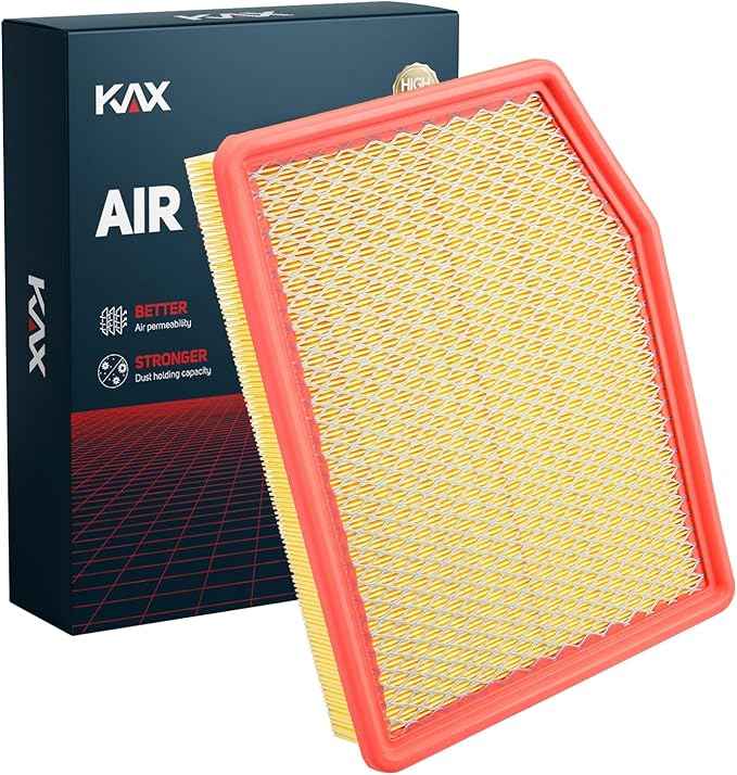 KAX Engine Air Filter, CA12404 Replacement for Cadillac, Chevrolet & GMC Models, Escalade, Escalade ESV, Silverado 1500, Suburban, Tahoe, Sierra 1500, Sierra 1500 Limited, Yukon