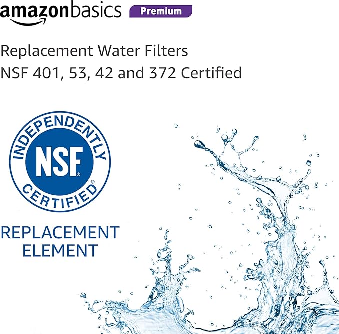 Amazon Basics Replacement Samsung DA29-00020B Refrigerator Water Filter Cartridge, NSF Certified, Reduces Contaminants, 3-Pack