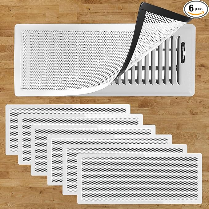 6 PCS White Magnetic Vent Covers - 7"x11" Magnetic Air Vent Screen - for Floor/Wall/Ceiling Registers - Easy Install, Secure Fit - Durable (Fits Registers 7" to 8" Wide x 11" to12.5" Long)