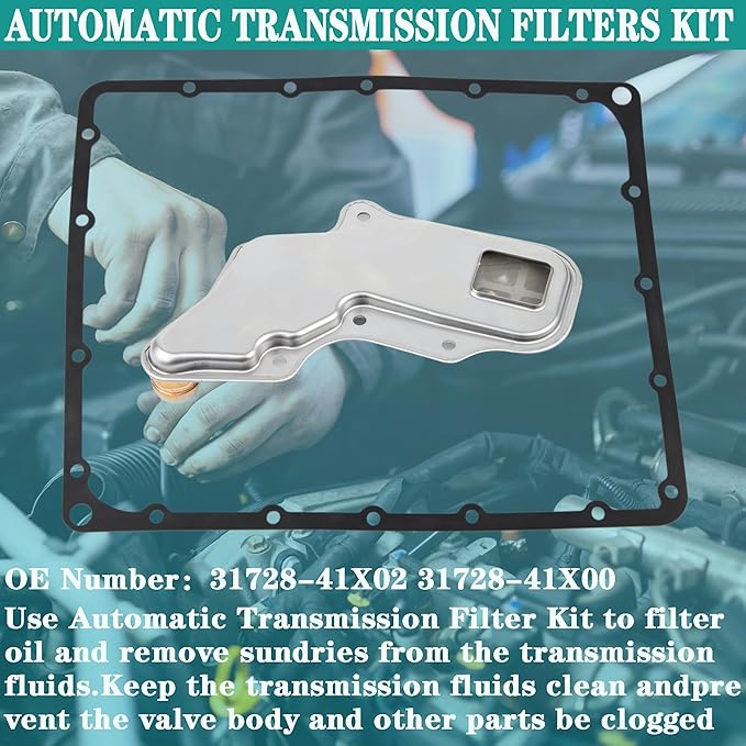 RE4R03A Automatic Transmission Filters Kit Compatible with 1989-2008 Nissan Pathfinder Frontier Xterra D21 Pickup Infiniti J30 M30 Q45 2.4L 3.0L 3.3L 4.5L Replaces 31728-41X02 ‎31728-41X00