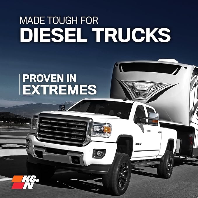 K&N Performance Diesel Dryflow Lifetime Engine Air Filter: Increase Power: Premium, Washable: Compatible with 2020-2025 FORD: F250, F350, F450, F550, F600, 33-5100HBK