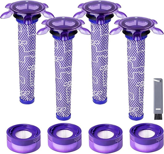 Vacuum Filter Replacement Kit for Dyson V7, V8 Animal, V8 Absolute & SV10 Cordless Vacuum Cleaners, Replaces Part # 965661-01 & 967478-01 (V8 Slim 8P)