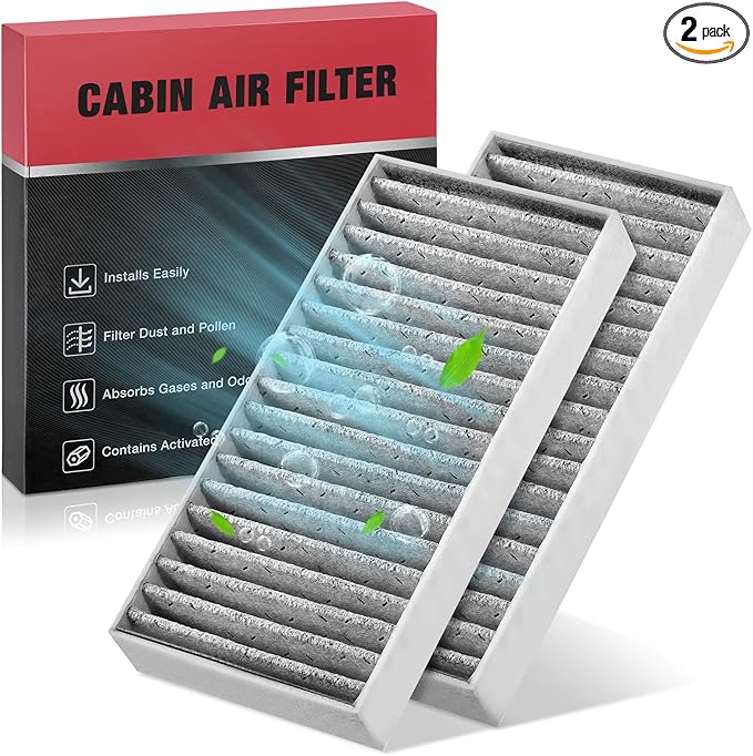 BDFHYK Cabin Air Filter CF11777 w/Activated Carbon Compatible with Jeep 2011 Wrangler V6 3.8L, 2018 Wrangler JK V6 3.6L, 2012-2017 Wrangler V6 3.6L, 2PCS