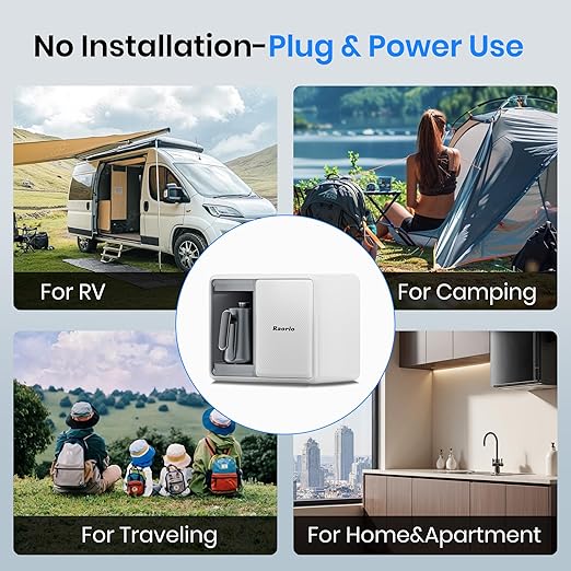Reverse Osmosis Countertop Water Filter With UV,5 Stage,Portable RO System Water Filtration, 9 Temp Options Instant Hot Water Purifier for Family Camping,RV,Babycare&Apartment,Installation-Free