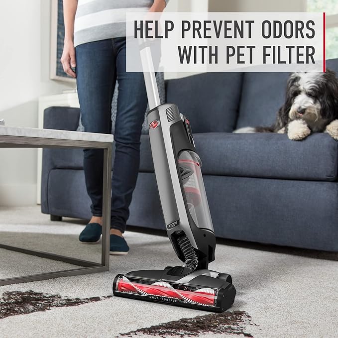 Hoover ONEPWR Evolve Pet Cordless Vacuum Cleaner, Black, Lightweight Stick Vac, Small Upright Vacuum Cleaner, Ideal for Pet Hair, Large Dirt Cup Capacity, Cordless Convenience
