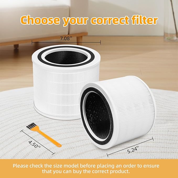 Core 200S Replacement Filter for LEVOIT Core 200S Smart WiFi Air Puri-Fier, 3-in-1 True HEPA Activated Carbon Pre-Filter, Core 200S-RF, Core 200S-P 2 Pack