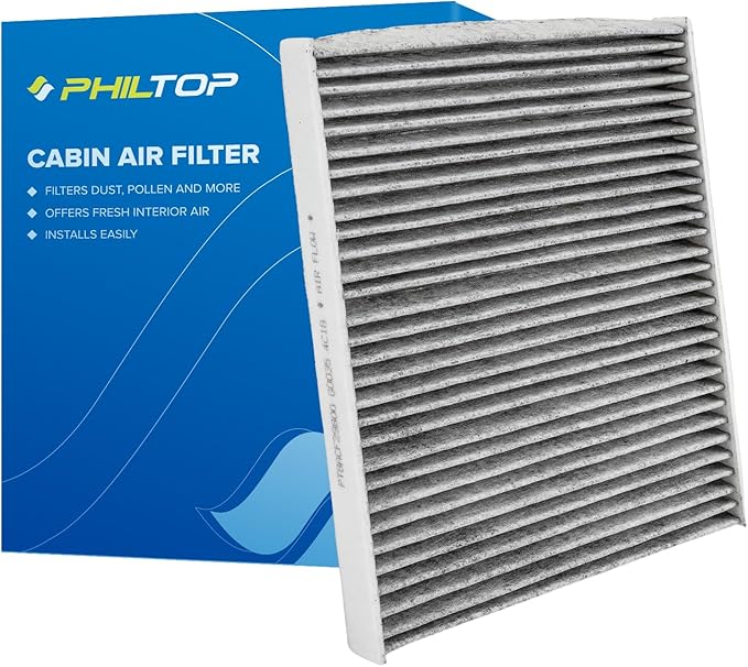 PHILTOP Cabin Air Filter w/Activated Carbon, Compatible with CF12450 Jeep Wrangler 2018-2026, Gladiator 2020-2025, Filter Up Dust Pollen Odor
