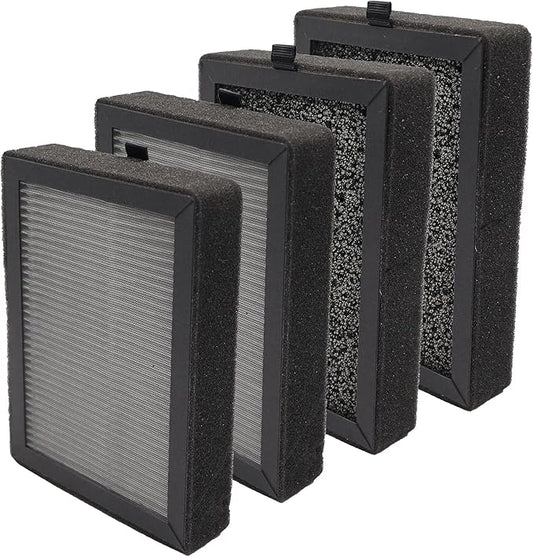 4 Packs LV-H128 Replacement Filter for levoit LV-H128 / PUURVSAS HM669A / ROVACS RV60, 3-Stage Filtration System Activated Carbon Filter, Black